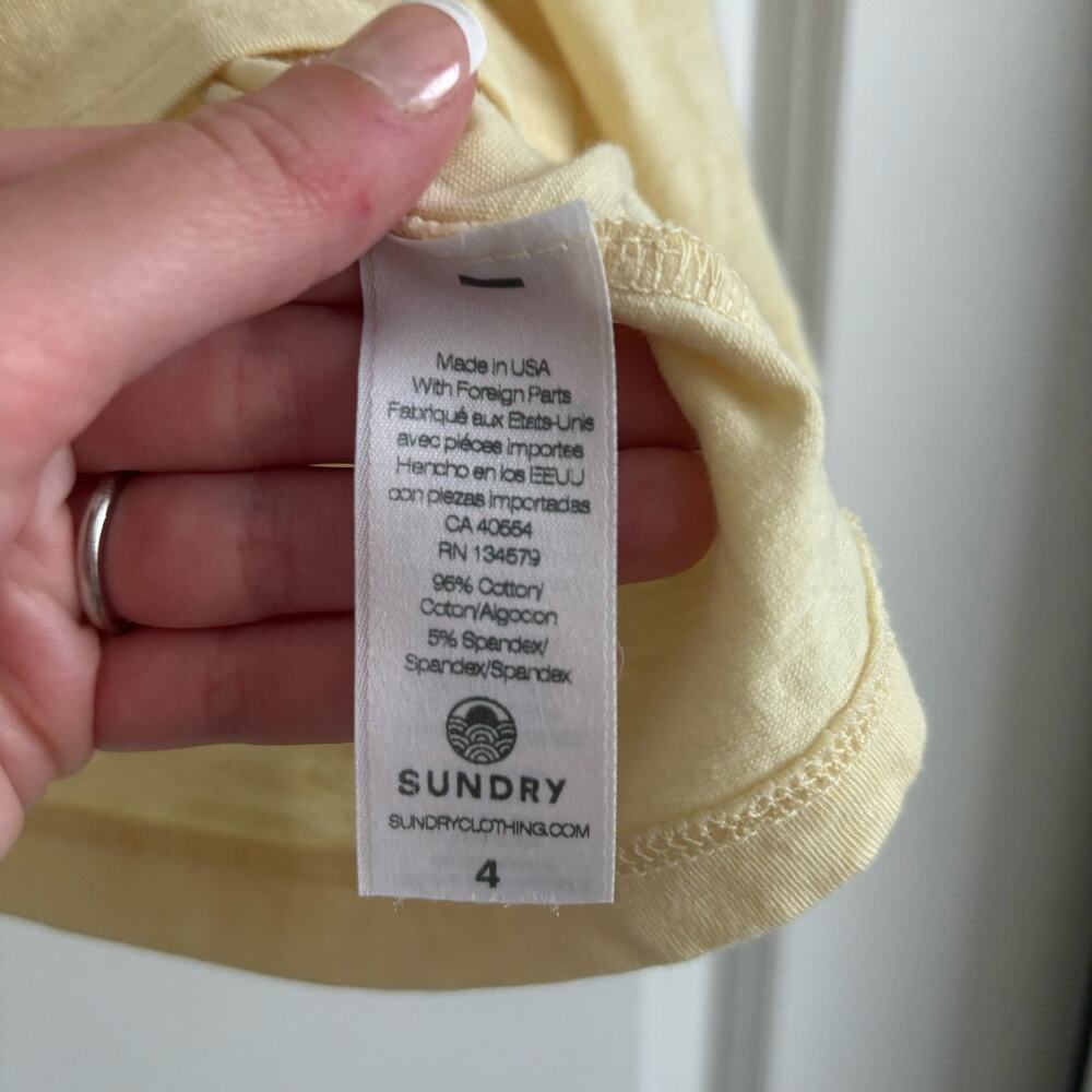 Sundry Anthropologie Yellow Muscle Top Sz 4 Basic Lightweight Summer Cotton - Picture 6 of 6
